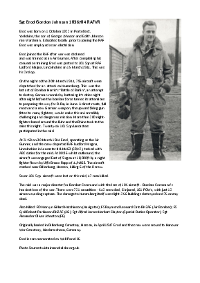 A preview of a PDF biography for Johnson, Erod Gordon